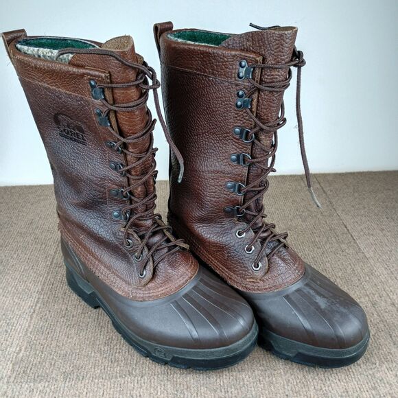 VTG Sorel Pathfinder Kaufman Made in Canada Men\'s Boots 8 Brown Felt Lined main image 13